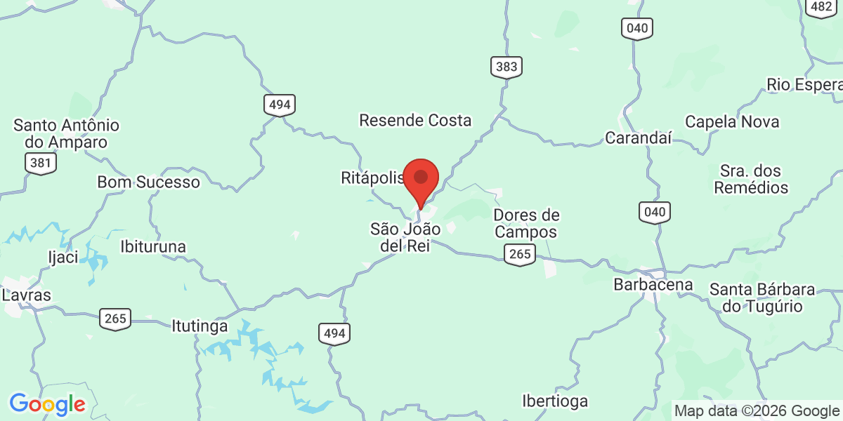 Ubicación geográfica del estudio: -21.0864440, -44.2264720