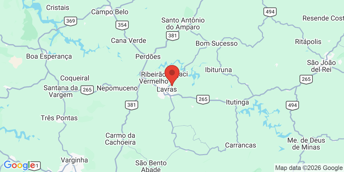 Ubicación geográfica del estudio: -21.2265000, -44.9723000