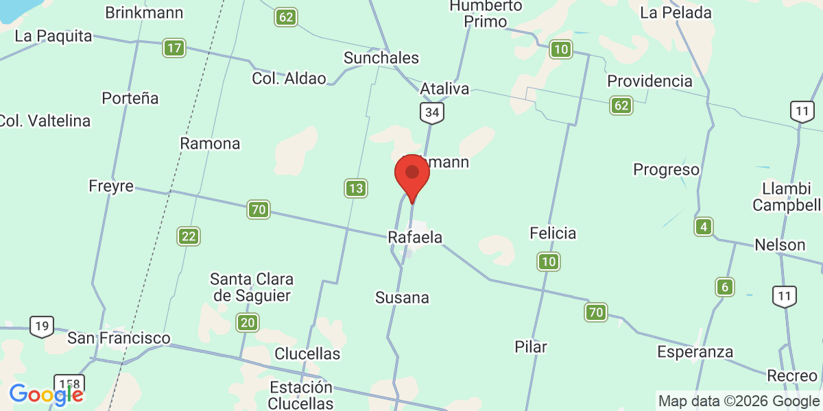 Ubicación geográfica del estudio: -31.1976636, -61.4977018