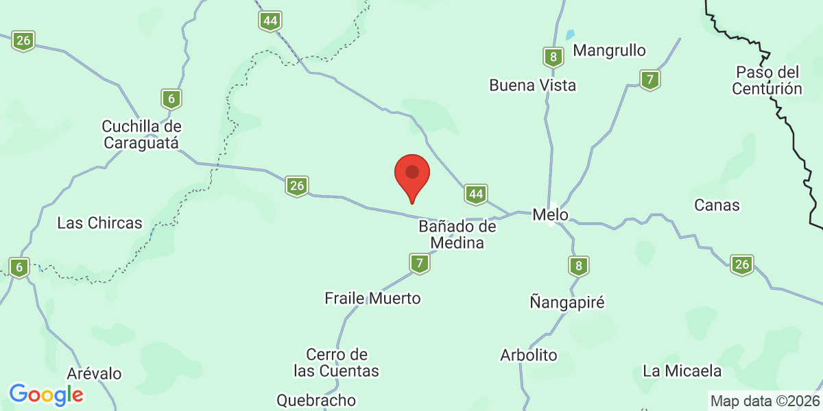 Ubicación geográfica del estudio: -32.3534700, -54.4420300
