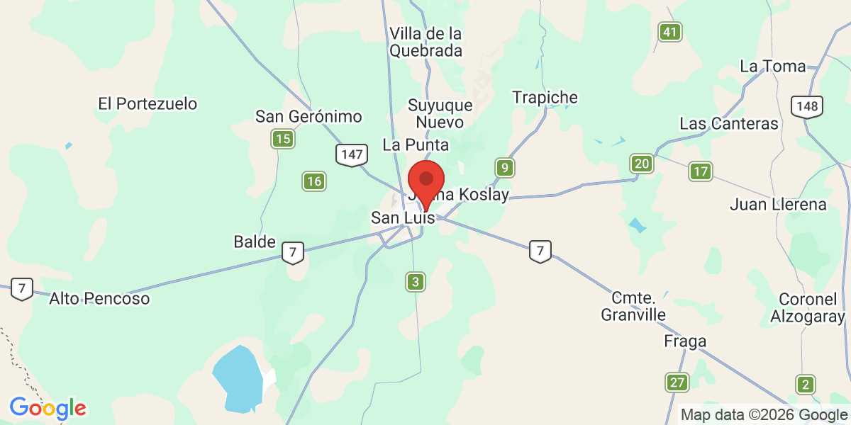 Ubicación geográfica del estudio: -33.2941764, -66.2934182