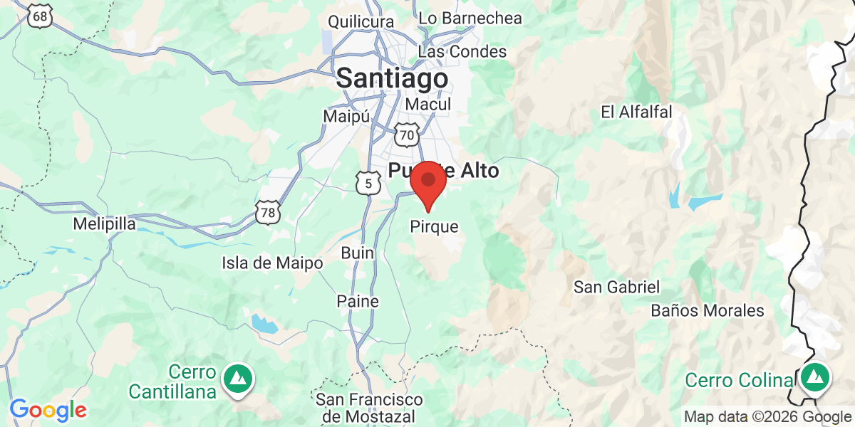 Ubicación geográfica del estudio: -33.6666670, -70.6000000