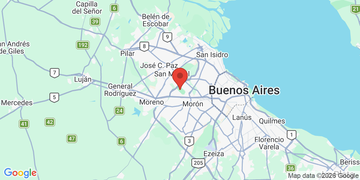 Ubicación geográfica del estudio: -34.6034871, -58.6752965