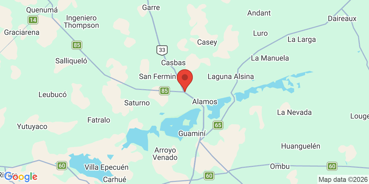 Ubicación geográfica del estudio: -36.8637032, -62.4506964