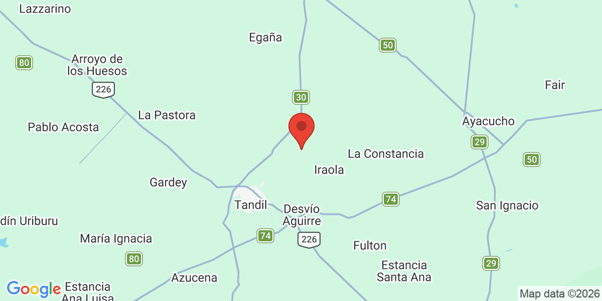 Ubicación geográfica del estudio: -37.2097000, -58.9980000