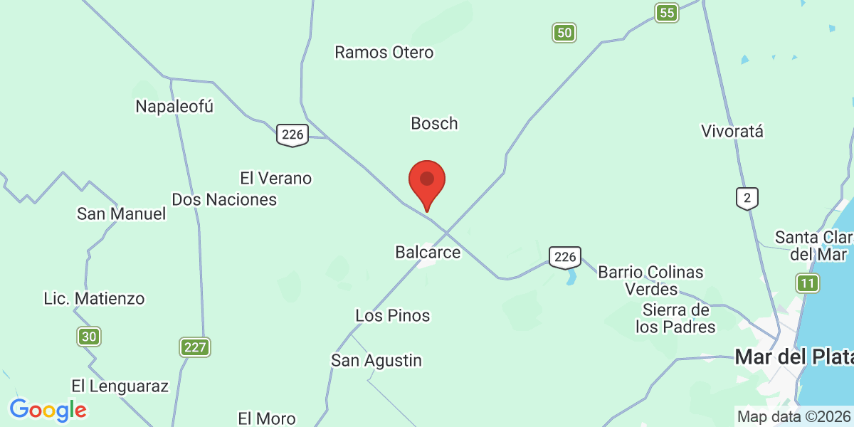 Ubicación geográfica del estudio: -37.7872500, -58.2571940