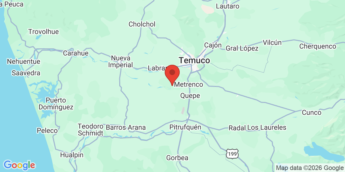 Ubicación geográfica del estudio: -38.8333330, -72.7000000
