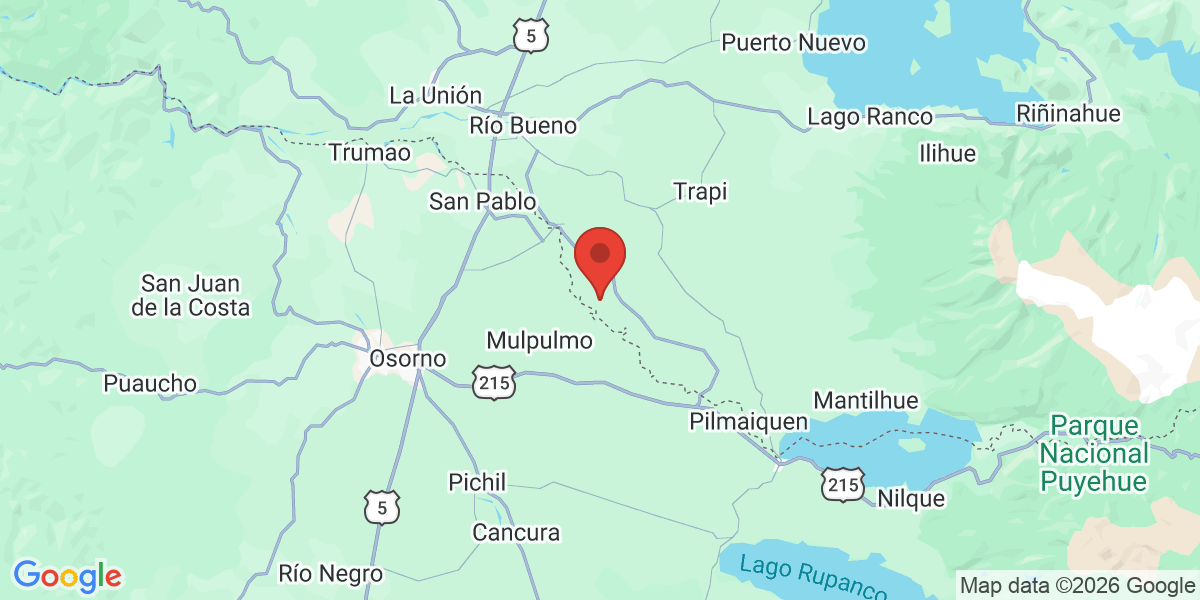 Ubicación geográfica del estudio: -40.5166670, -72.8500000