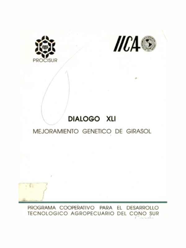 Diálogo XLI Mejoramiento Genético de Girasol