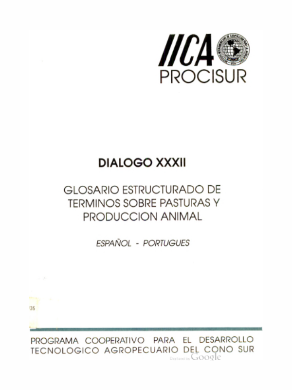 Diálogo XXXII Glosario Estructurado de Términos sobre Pasturas y Producción Animal - Español/Portugués