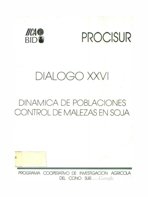 Diálogo XXVI Dinámica de Poblaciones-Control de Malezas en Soja
