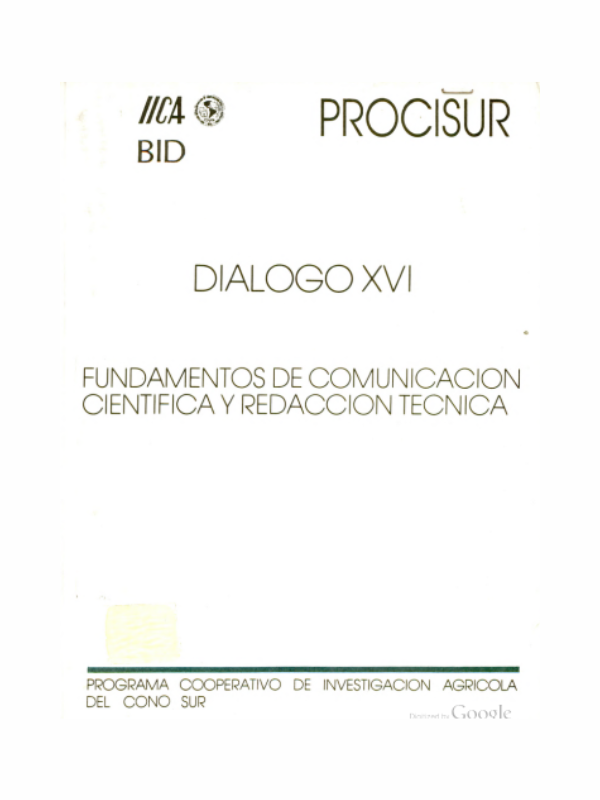 Diálogo XVI Fundamentos de Comunicación Científica y Redacción Técnica