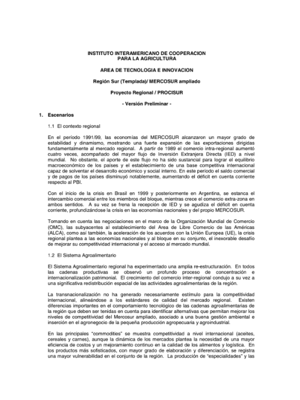 Proyecto Regional / PROCISUR