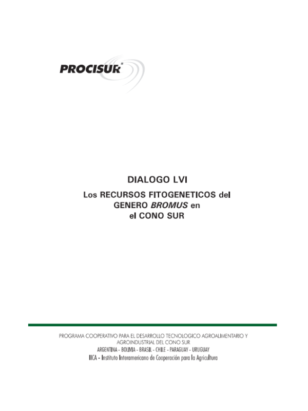 Los Recursos Fitogenéticos del Género BROMUS en el Cono Sur