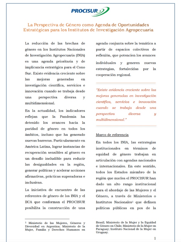 Documento Base del Grupo de Trabajo de Género en Ciencia y Tecnología